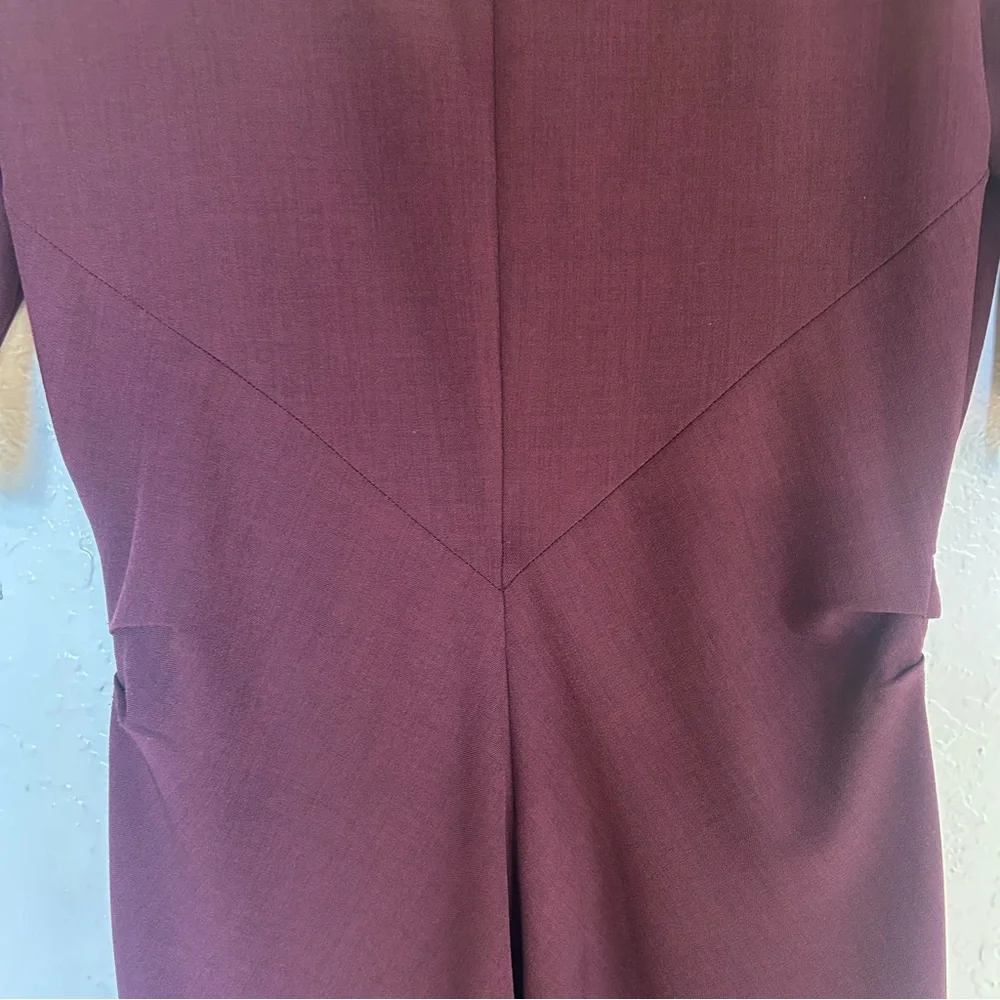MM Lafleur Burgundy A Line Caroline Midi Dress V-Neck Size 10 Professional - Picture 11 of 14
